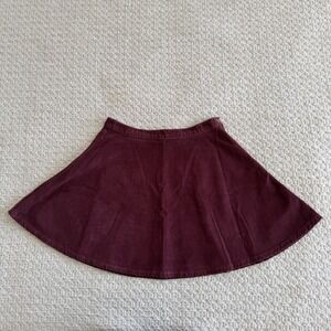 American Apparel Women's Cozy Corduroy Mini Skirt Maroon Made in USA Size Small